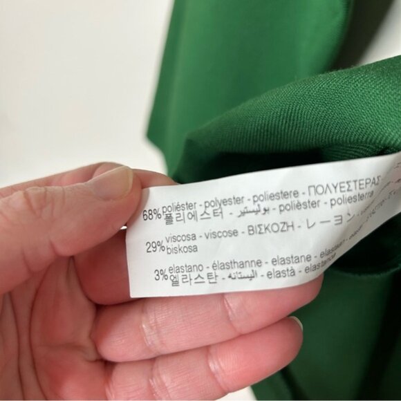 ZARA Draped Off The Shoulder Blouse Top Emerald Green Size Small NWT - Picture 9 of 13